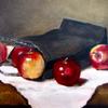 "Black Bag with Apples" 8x10