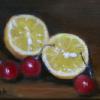 "Lemon with Cherries" 5x7