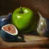 "Granny Smith with Figs" 5x7