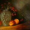 SOLD "Glass Vase and Nectarines" 14x18